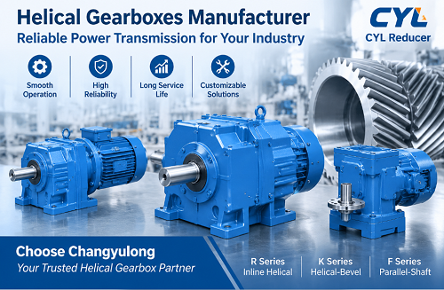 Who are the manufacturers of helical bevel gearboxes?